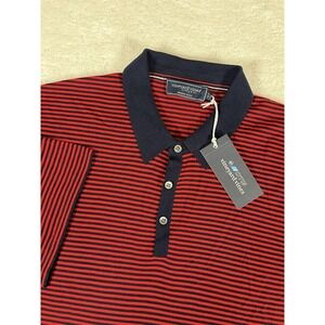Vineyard Vines On The Go Red Navy Striped 100% Superfine Merino Wool Polo Sz XXL
